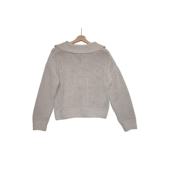 Joie Sequin Open Knit Pullover Sweater – Size M - Picture 4 of 5